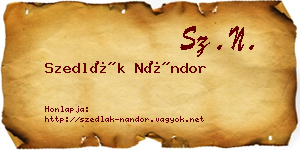Szedlák Nándor névjegykártya