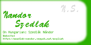 nandor szedlak business card