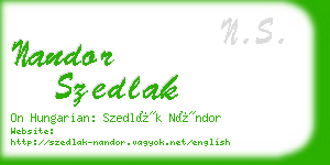 nandor szedlak business card